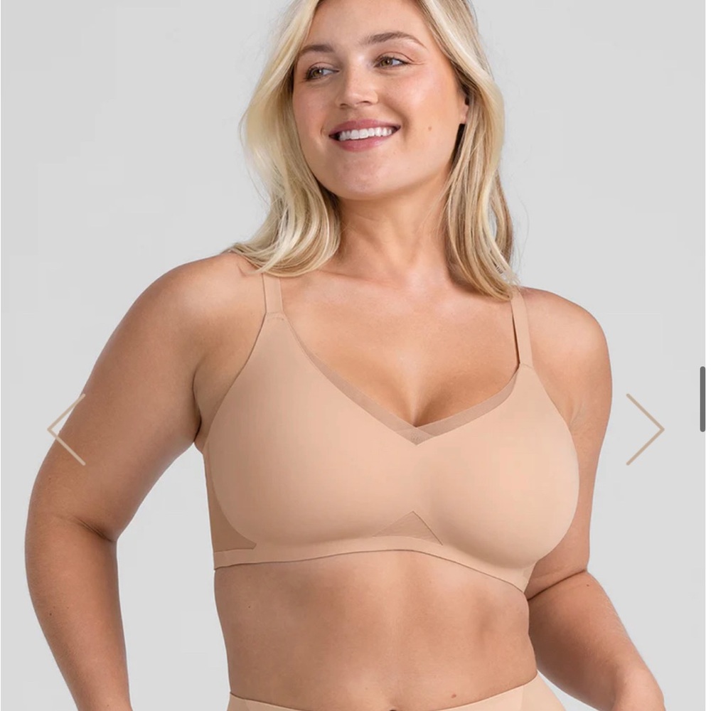 Honeylove crossover Bra in Sand SZ L Wireless Very Good Condition